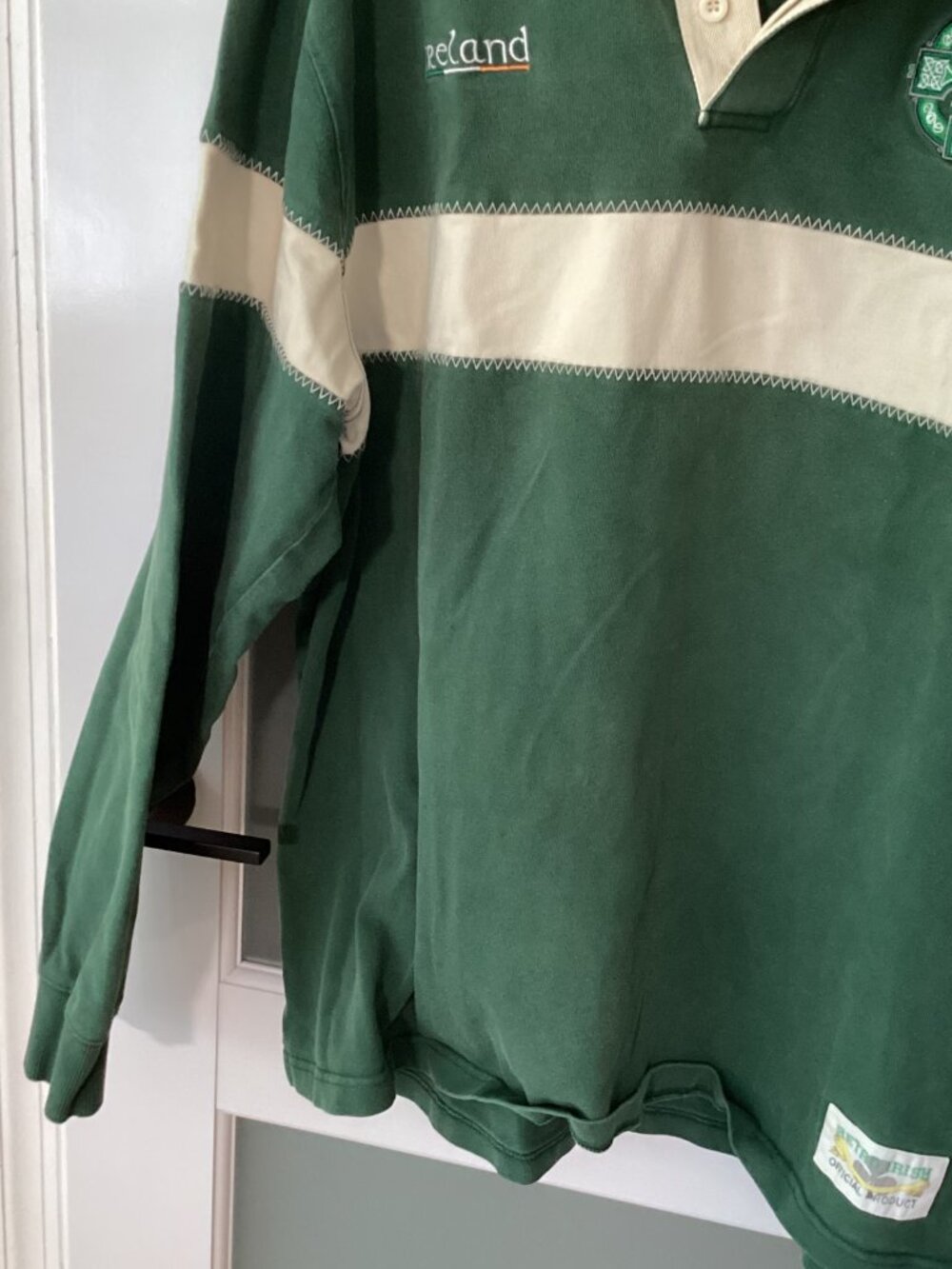 Retro Irish Heritage Collection Ireland Rugby Shirt Green Mens Long Sleeve -XXL - Picture 5 of 13